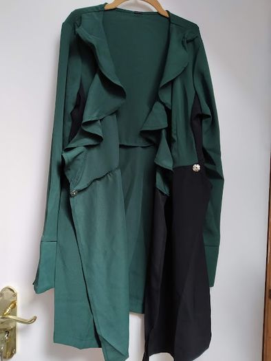 green and black dress