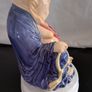 Ceramic Laughing Buddha Lamp Base Blue Robe Budai Hotei Vintage 20cm Image 3