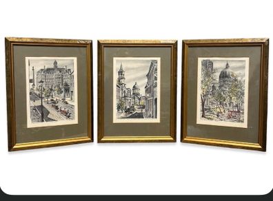 1970s Canadian etchings set of 3