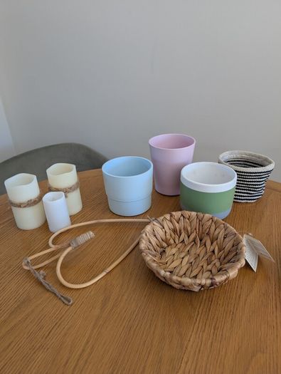 Home decorations flower pots, led candles
