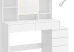 Dressing table with LED lighting and drawers