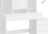 Dressing table with LED lighting and drawers