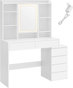 Dressing table with LED lighting and drawers