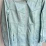 Rino & Pelle Mint Green Faux Leather Long Jacket Size 42 (Best M/10-12) Image 2
