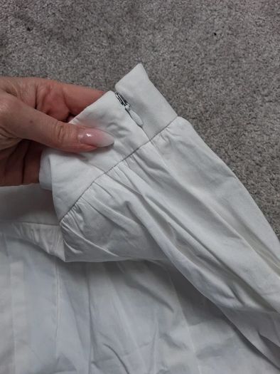 Brand New with tags UK16 Next White 100% Cotton Bubble Hem Mini Skirt