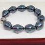 Peacock Color Shell Pearl Bracelet (Size - 8) in Rhodium Overlay Sterling Silver Image 8