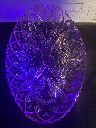 Depression glass in French pink serving platter