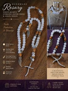 homemade rosary beads quartz sterling silver cross