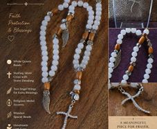 homemade rosary beads quartz sterling silver cross