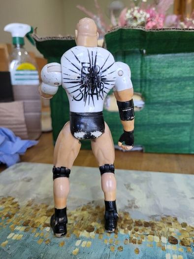 Goldberg wrestling action figure white shirt loose