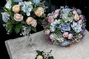 Artificial wedding flower set - bouquets and buttonhole