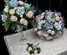 Artificial wedding flower set - bouquets and buttonhole