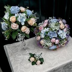 Artificial wedding flower set - bouquets and buttonhole