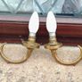Two Brass Wall Lights (with No Light Covers). Image 2