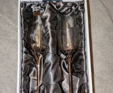 Newbridge Rose gold stemmed champagne glasses