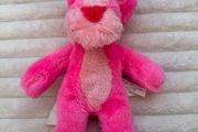 Vintage Pink Panther Plush Soft 1964 Mirisch-Geoffrey Mighty Star approx. 27 cm. Loose Head Used Dirty Please see photos