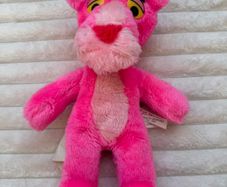 Vintage Pink Panther Plush Soft 1964 Mirisch-Geoffrey Mighty Star approx. 27 cm. Loose Head Used Dirty Please see photos