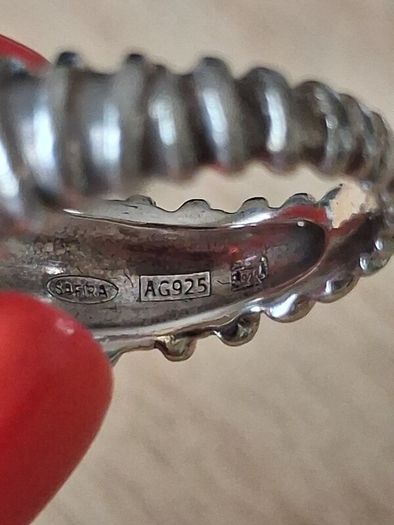 Safira silver ring size N