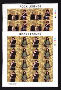 2002 Ireland Irish Rock Legends (U2, Phil Lynott, van Morrison & Rory Gallagher in se-tenant sets) Stamp Sheetlets Fine CDS Used with Dublin cancel of 17th October 2002 (First day of issued) on envelope extract.