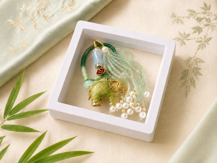 Handmade Chinese Style Elephant Key Chain / Bag Charm
