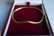 Vintage  14k Yellow Gold Plated  Bangle Bracelet