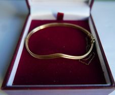 Vintage  14k Yellow Gold Plated  Bangle Bracelet