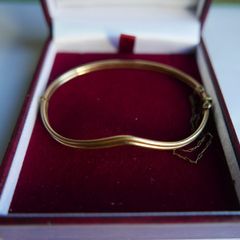 Vintage  14k Yellow Gold Plated  Bangle Bracelet