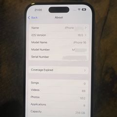Iphone 16 256gb 100%battery