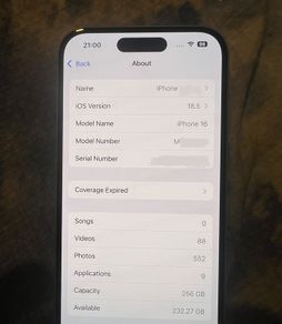Iphone 16 256gb 100%battery