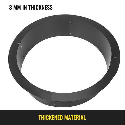 Fire Pit Ring/Liner Easy to Assemble Install Q235 Steel Outside Diameter 36" 42" 45" for Outdoor Camping Fishing Barbecue