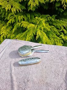 Vintage vanity brush mirror set  postage possible
