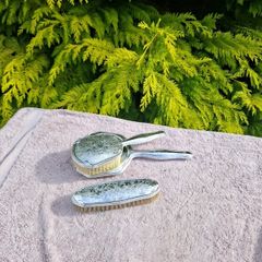Vintage vanity brush mirror set  postage possible