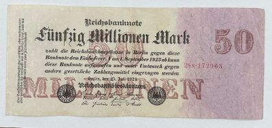 Germany 50 Million Mark 1923 Banknote
