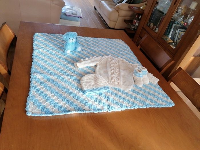 Baby Boy REDUCED Hand Knit Gift Set