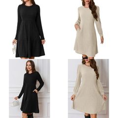 Brand New Ritiriko Sweater Dress for Women 2025 Trendy Crew Neck
