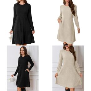 Brand New Ritiriko Sweater Dress for Women 2025 Trendy Crew Neck