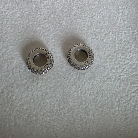Pandora sparkly clear,spacer charms very good condition hallmarked