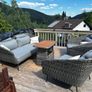 Poly Rattan Garden Table with Adjustable Acacia Wood Table Top Image 8