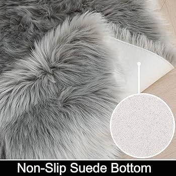 MULTIPLE SIZES/COLOURS AVAILABLE Rectangular Sofa Floor Rugs Faux Fur Fluffy Area Rug Floor Carpet for Living Room Bedroom Decor