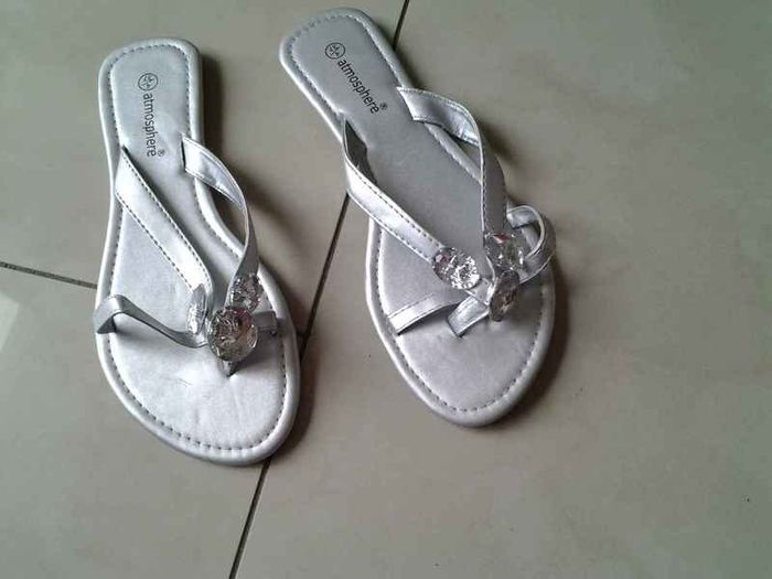 Silver Flip-Flops - Size 4