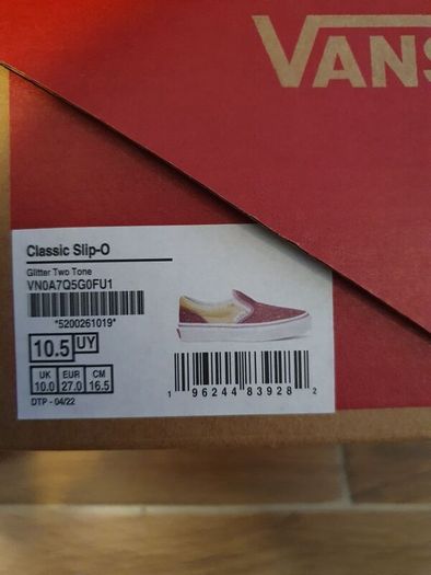 Kids Classic Slip On Vans UK Size 10