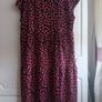A-line tiered dress with Red and Black Print Image 6