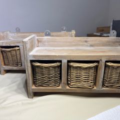 Vintage shelves with baskets
