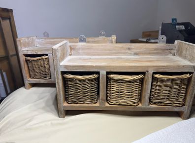 Vintage shelves with baskets