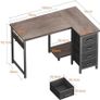 Corner Desk with Drawers 100x70 cm, Grey Image 2
