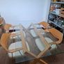 Dining table with glass top and 4 chairs Image 2