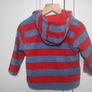 Red and Blue Striped Microfleece with Hood Age 3 - 6 Months Image 2