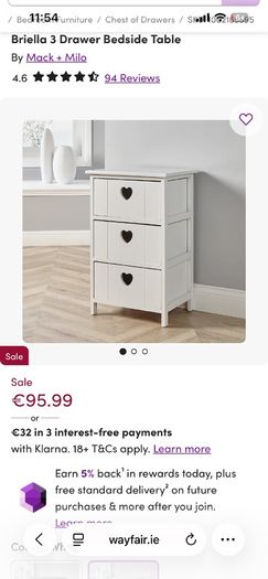 Beside Table with heart design