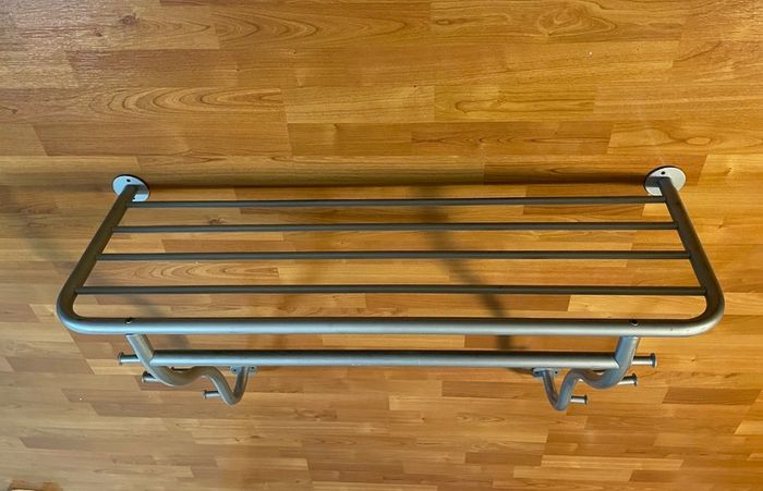Gray metal coat rack