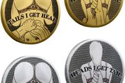2 Pcs Funny Sex Games Coin, Heads Tails Challenge Token, Gold Silver Prank Gift for Adults Date Night Easter Games Him Her